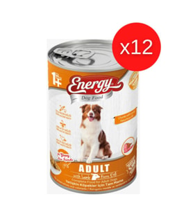 CAT FOOD ENERGY Kuzu Etli Islak Yetişkin Köpek Maması 400 gr x 12 Adet