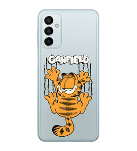 Samsung Galaxy M14 Uyumlu Garfield Desenli Şeffaf Telefon Kılıfı