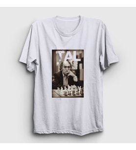 Presmono Unisex Beyaz Mikhail Tal Büyükusta Satranç T-Shirt 421653tt (Beyaz)