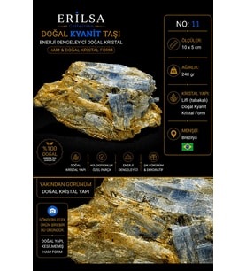 Sertifikalı Doğal Kyanit Taşı Kütle – Ham Kristal Yapılı Koleksiyonluk Mineral Taşı NO11
