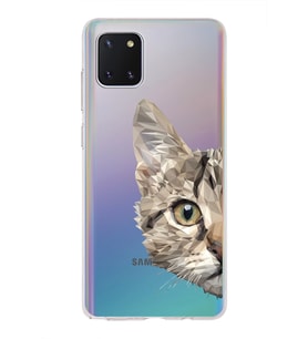Samsung Galaxy Note10 Lite  Kapak Catface Tasarımlı Şeffaf Silikon Kılıf