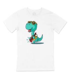 Gitarlı Dinozor Tişört