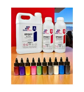 Ultra Şeffaf Parlak Epoksi Reçine 6 Kg + 10 Renk sıvı Sedefli Pigment Seti