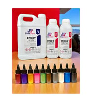 Ultra Şeffaf Parlak Epoksi Reçine 6 Kg + 10 Renk sıvı Sedefli Pigment Seti