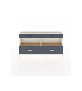 Arges Konsol 2 Raflı 4 Çekmeceli  176x30x99 Aytaşı-Çam/Antrasit