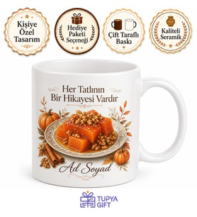 Kabak Tatlısı Temalı Baskılı Kupa Bardak Hediye Porselen Mug