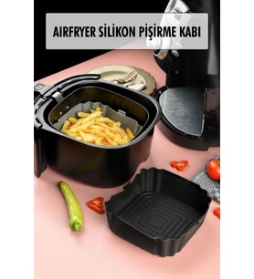 Bütün Airfryer'lere Uyumlu Siyah Silikon Pişirme Kabı
