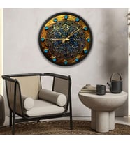 Vitray Kanvas (Ahşap) Duvar Saati - 70 cm