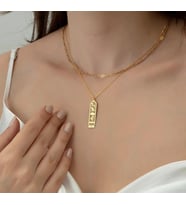 Kişiye Özel 925 Ayar Gümüş Mısır Hiyeroglif İsim Kolye (Gold)