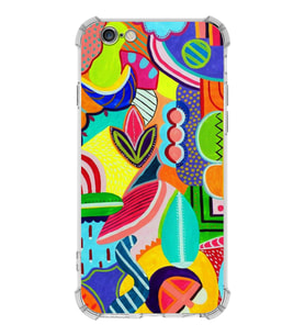 PrintiFy Apple iPhone 6 Plus Uyumlu Retro Color 6 Baskılı Şeffaf Köşe Korumalı Antişok Kılıf