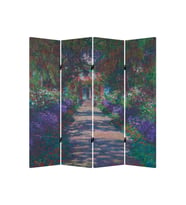Claude Monet 4 Kanatlı Oda Bölücü Çift Taraflı Kanvas Paravan