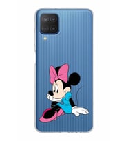 Samsung Galaxy M12 Kapak Minnie Mouse Tasarımlı Şeffaf Silikon Kılıf