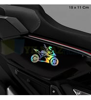 Motorcu Kız Girl Hologram Sticker Motosiklet Aksesuar Araba Etiket Yapıştırma Etiket 15 x 11 Cm