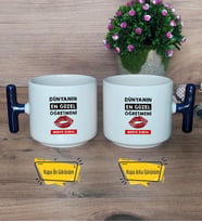 Dünyanın En Güzel Öğretmeni Kupa Bardak T Lacivert Kulplu Öğretmenler Günü Hediyesi