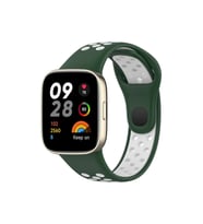 Uray store Xiaomi Redmi Watch 3 Spor Delikli Kordon - Haki Yeşil-Beyaz
