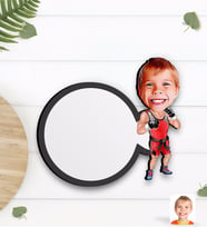 BK Gift Kişiye Özel Çocuk Kick Box Karikatürlü Ahşap Bardak Altlığı-1
