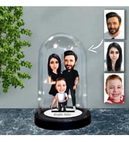 KİŞİYE ÖZEL AİLE TASARIMLI IŞIKLI KARİKATÜR FANUS BİBLOFN70
