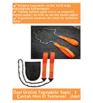Dayanıklı Hafif Kompakt Saplı Pratik Taşınabilir Çantalı Mini Zincirli Av Doğa Kamp Testere