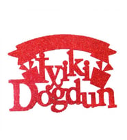 Evadan İyiki Doğdun Simli 26X19 CM Kırmızı-
