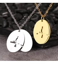 Kişiye Özel 925 Ayar Gümüş Oval Kuş Kolye (Gold)