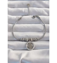 316L Çelik Gümüş Renk Zirkon Taş Aksesuarlı Fatma Ana Eli Bileklik 5886 - EEEEEE7441-6751