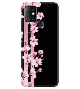 INFINIX Hot 8 9 10 11S Hot 10 Play 10T Kılıf Desemli Silikon Pink Flowers 3 1393