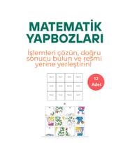 Matematik Yapbozları, Süper Eğitici ve Eğlenceli (toplama, çıkarma, çarpma). 12 Adet A4
