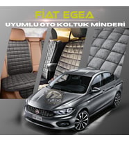 Fiat Egea Antrasit Renk Tay Tüyü Cepli & Terletmez Sırtlı Oto Koltuk Minder Seti - Koltuk Koruma Kılıfı (ÖN & ARKA TAM SET)