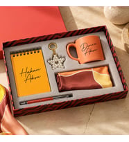 BK Gift Kişiye Özel İsimli Not Defteri & Kupa Bardak & Yıldız Anahtarlık & Kalem & Fular - Hediye Kutulu Set-1