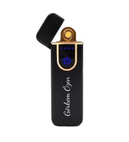 Kişiye Özel Siyah Kapaklı Usb Şarjlı ve Dokunmatik Çakmak