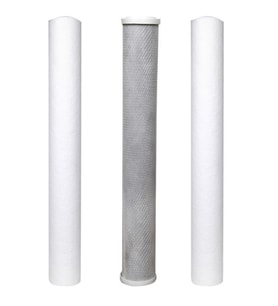 Su Arıtma 20 inch 5 Micron Tortu + B. Aktif Karbon + Tortu Filtre