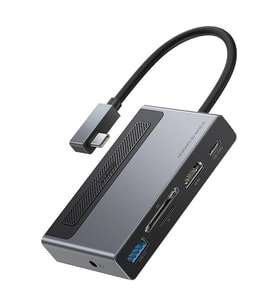Baseus Magic Çok Fonksiyonlu Klipsli Type-C HUB 6in1 (USB3.0+SD+TF+HDMI+Type-C+3.5m - ETC7955-6613 (Gri)