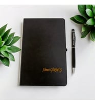 Kişiye Özel Siyah Defter ve Siyah Kalem Seti