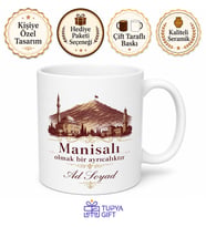Manisalı Hemşehriye Özel İsimli Baskılı Kupa Bardak Manisa Hediye