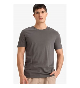 Defacto Slim Fit Antrasit Erkek T-Shirt M6606AZ/AR212