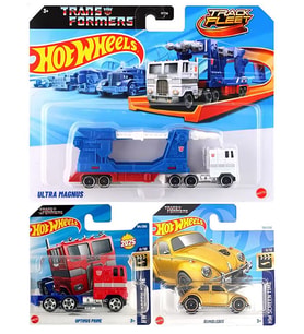 3 Araç Transformers Set - Hot Wheels Optimus Prime & Bumblebee & Ultra Magnus (1/64)