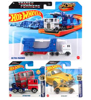 3 Araç Transformers Set - Hot Wheels Optimus Prime & Bumblebee & Ultra Magnus (1/64)