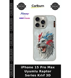 iPhone 15 Pro Max Uyumlu Raptor Series Kılıf 3D Hayvan Figürlü