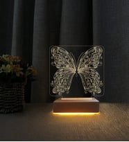 Kelebek 3d Led Masa Lambası Kişiye Özel İsimli Doğum Günü Hediyesi Lamba