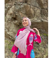 PEMİRA PAMUK CAZZ KADIN PEMBE ŞAL