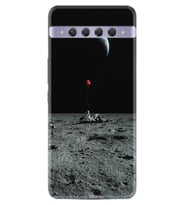 TCL 10 Plus Kılıf Silikon Desen Astronoot Red Baloon 1608