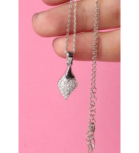Damla Kolye Zirkon Taşlı 925 Ayar Gümüş Kolye (Silver)