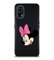 Realme 7 Pro Soft Premier Kapak Minnie Mouse-B Tasarımlı Silikon Kılıf - Siyah (Şeffaf)