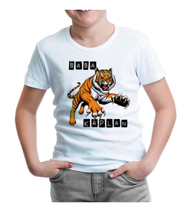 Yavru Kaplan Beyaz Çocuk Tshirt