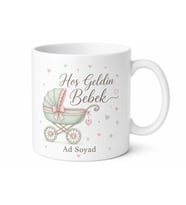 Toplu İsimli Kupa Bardak Baby Shower Hatırası Özel Tasarım Hediye