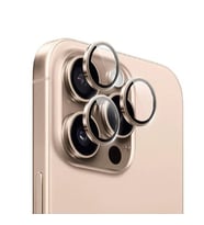 iPhone 16 Pro / 16 Pro Max Uyumlu Gerçek Safir Lens Koruyucu Görüntü Kalitesini Bozmayan Netlik (Altın)