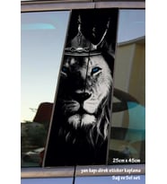kral aslan kapı çıta kaplama folyosu - sag sol set baskılı 2 ader tuning modifiye etiket yapıştırıcı