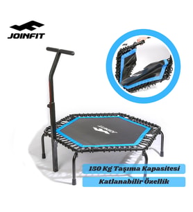 Joınfıt Katlanabilir Tutunmalı Fitness Trambolin Mavi - 150 kg Taşıma Kapasiteli