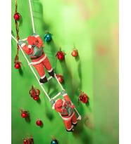 İpe Tırmanan Noel Baba Dekoratif Obje
