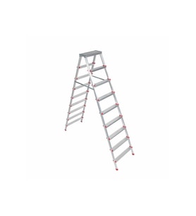 ASVERA ALÜMİNYUM 9+9 ÇİFT ÇIKIŞLI MERDİVEN (Gri)